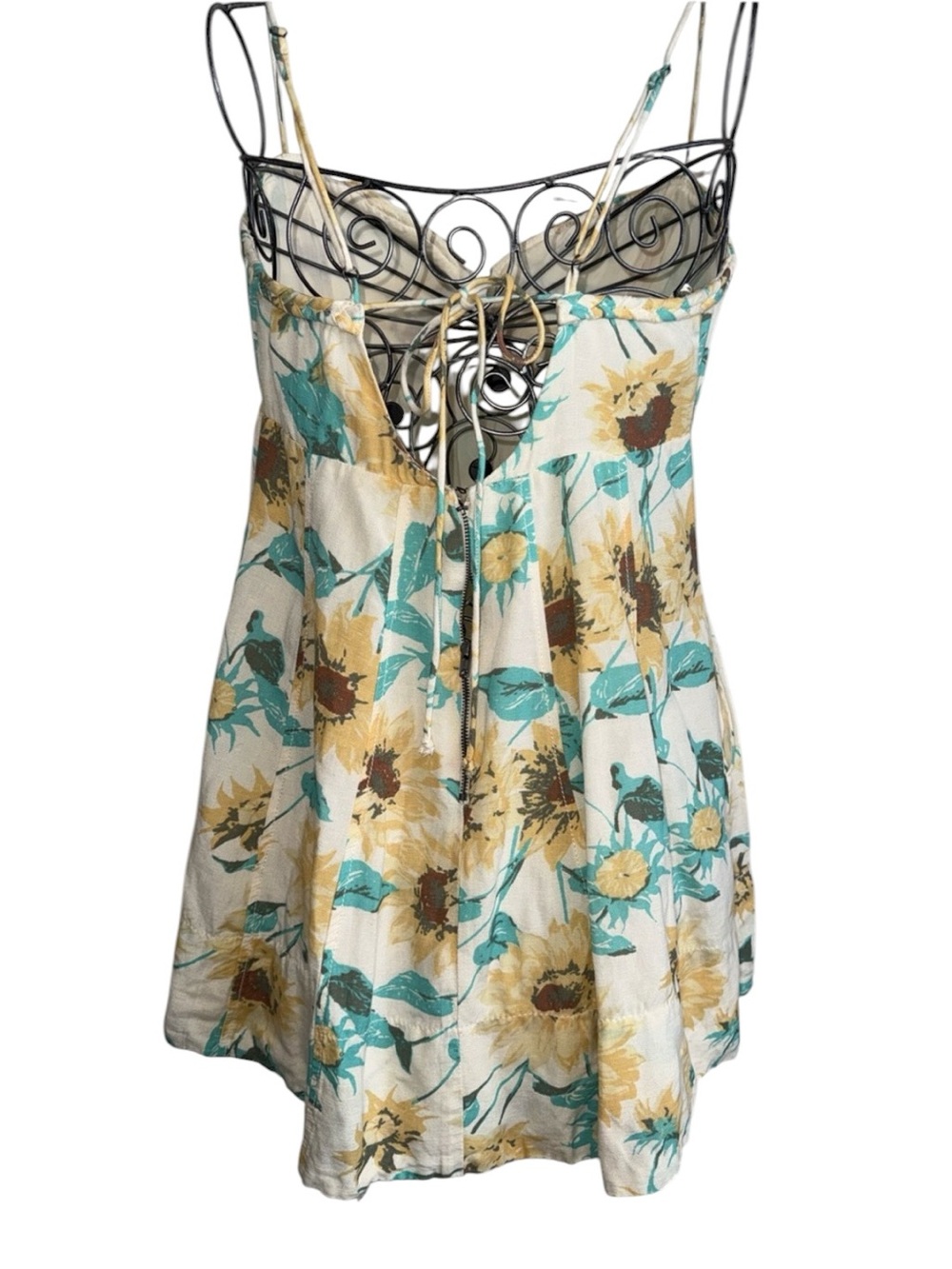 Free People Altura Printed Mini Dress Pale Sunflower Combo XL - Picture 9 of 13